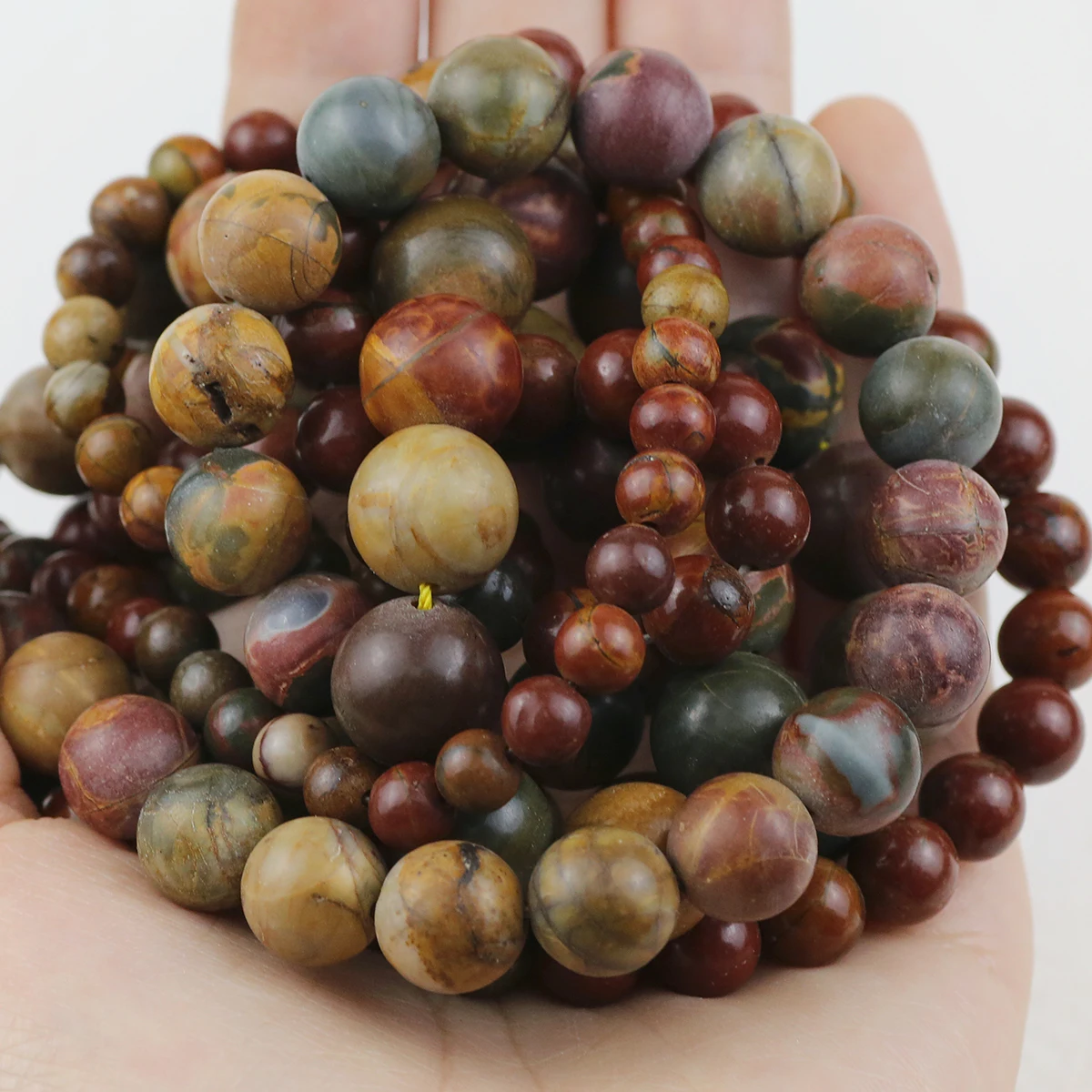 Picasso Jasper Beads Natural Stone Round Loose Spacer Beads 6/8/10/12mm For Jewelry Making Diy Bracelets Necklaces 15\'\' Strand