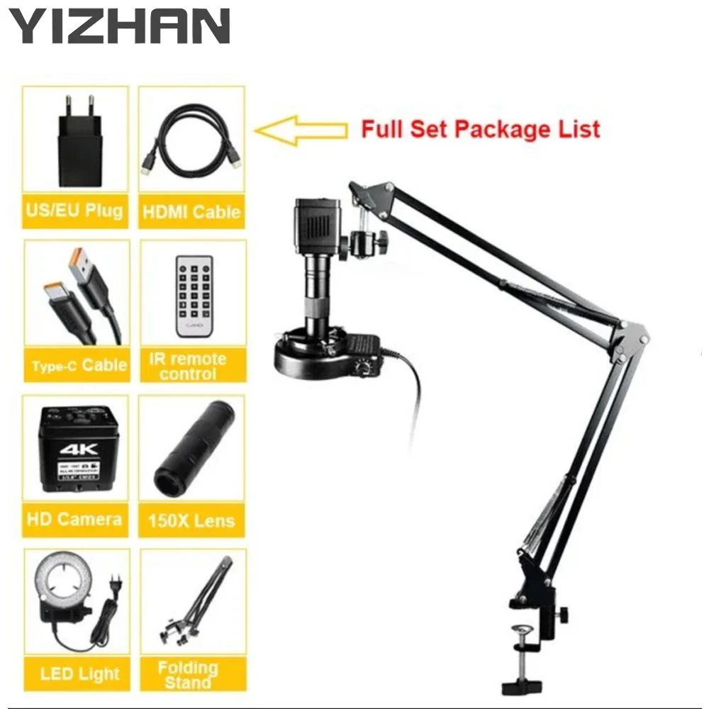 

YIZHAN 4K Microscope Set Type-C 1080P Digital Electron Microscope Phone Repair Magnifying Glass CCD Industrial Camera