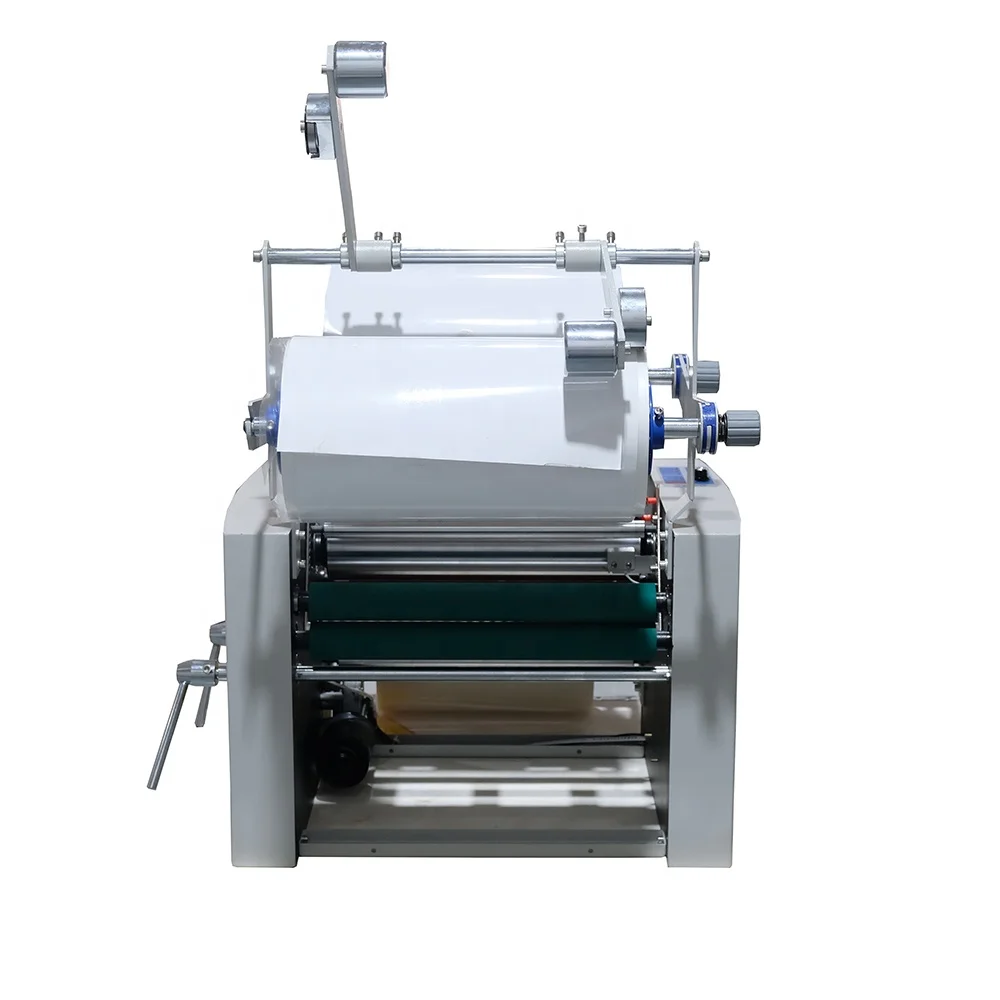 QK3800 desktop A3 paper double side hot and cold roll  laminator oil heating laminating machine