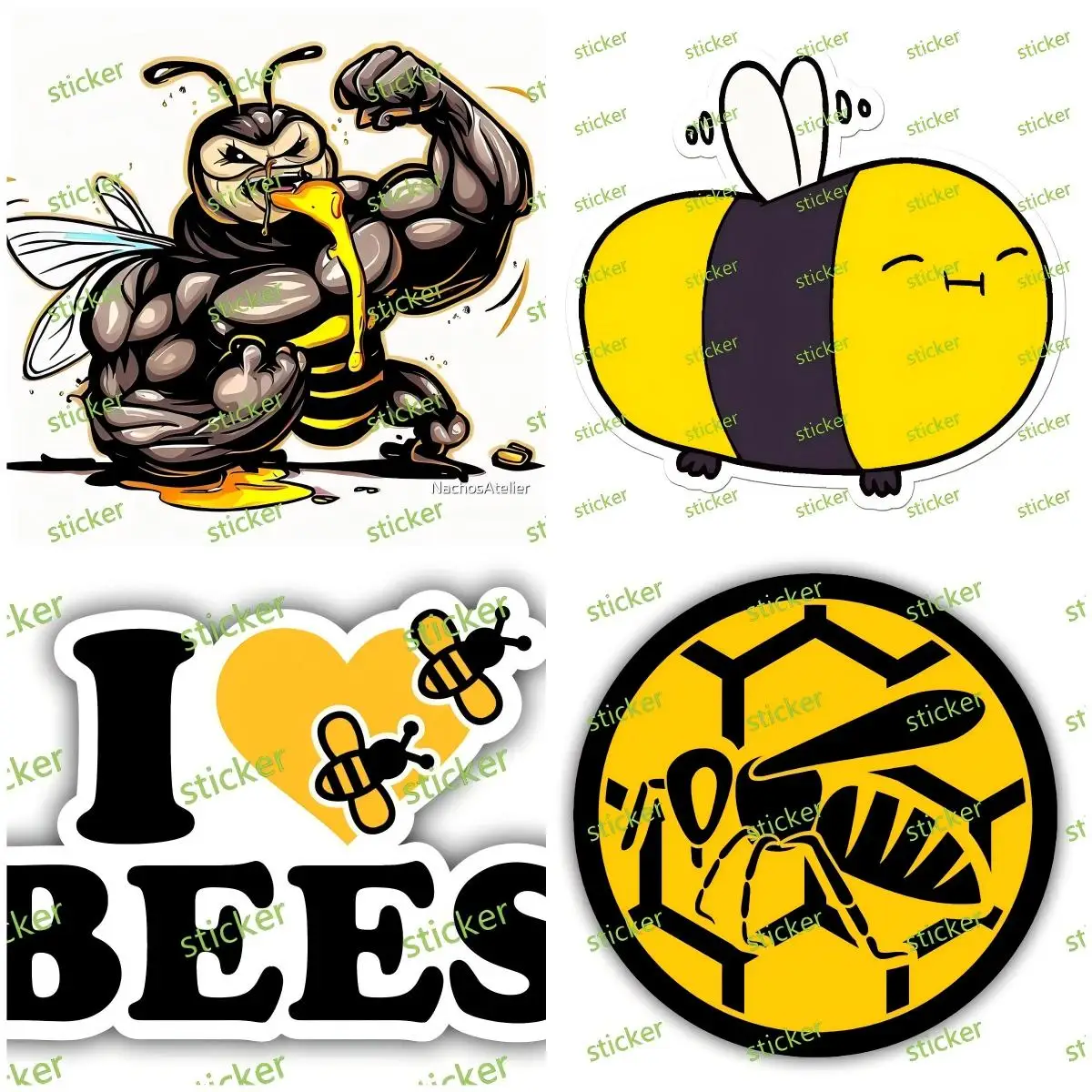 

Bumble Bees Sticker Round Honey Bee Fridge Decoration for Kitchen Office Whiteboard Storage Cabinet and Dishwashe