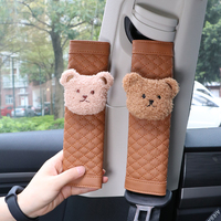 1pc Cute Cartoon Little Bear Car Seatbelt Cover Seat Belt Harness Cushion Auto Shoulder Strap Protector Pad for Children/ Kids