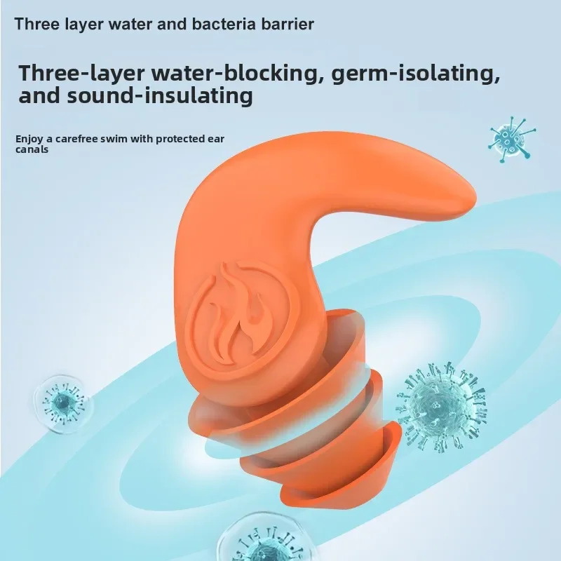 Waterproof Swimming Earplugs Individually Wrapped Reusable Silicone Ear Plugs for Women Bathing Showering