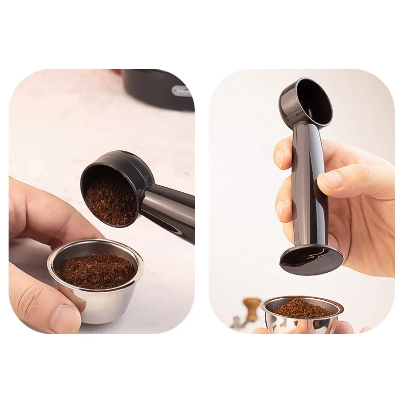 2 In 1 Coffee Spoon 7g Standard Measuring Spoon Dual-use Bean Scoop Powder Press Scoop Coffee Machine Accessories Kitchen Tools
