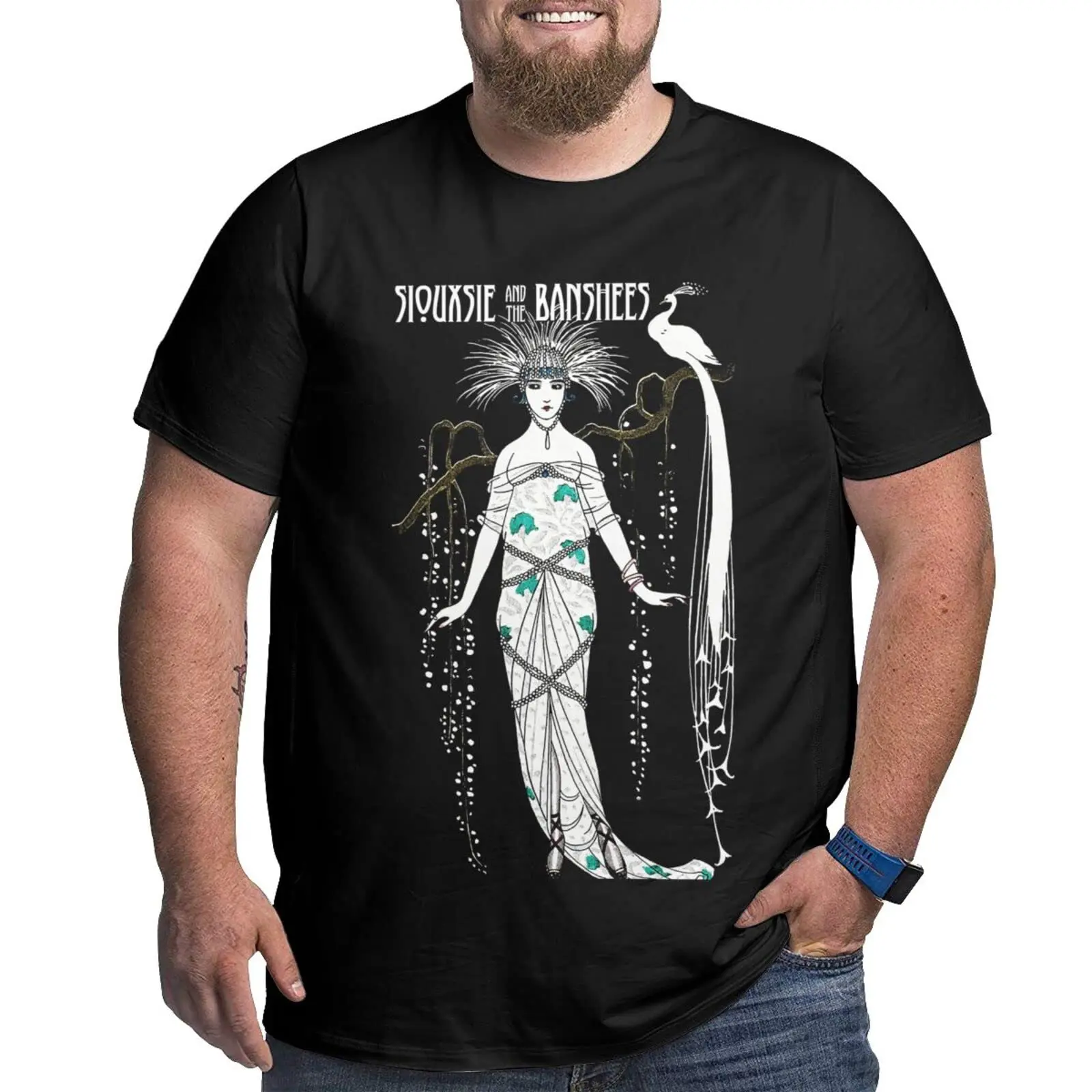 Siouxsie and The Banshees Shirt Plus Size Men Short Sleeve T  Big Tall Summer Loose Breathable Graphic T-  cotto