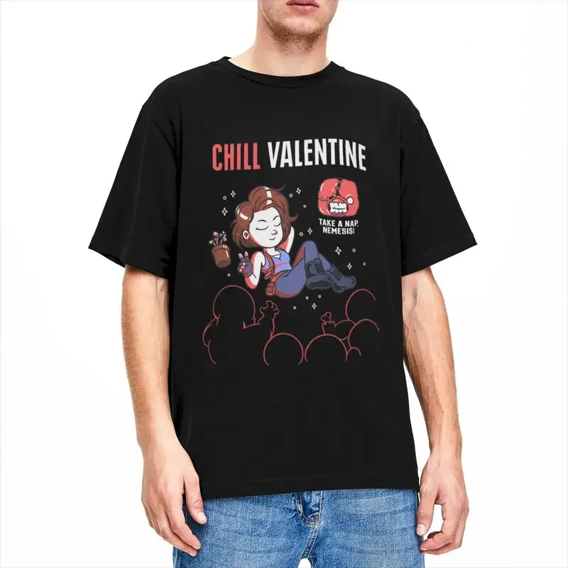 Residents Evils Chill With Jill Valentine T-Shirt Men Horror Games Fun Pure Cotton Tees Crewneck Short Sleeve T Shirts