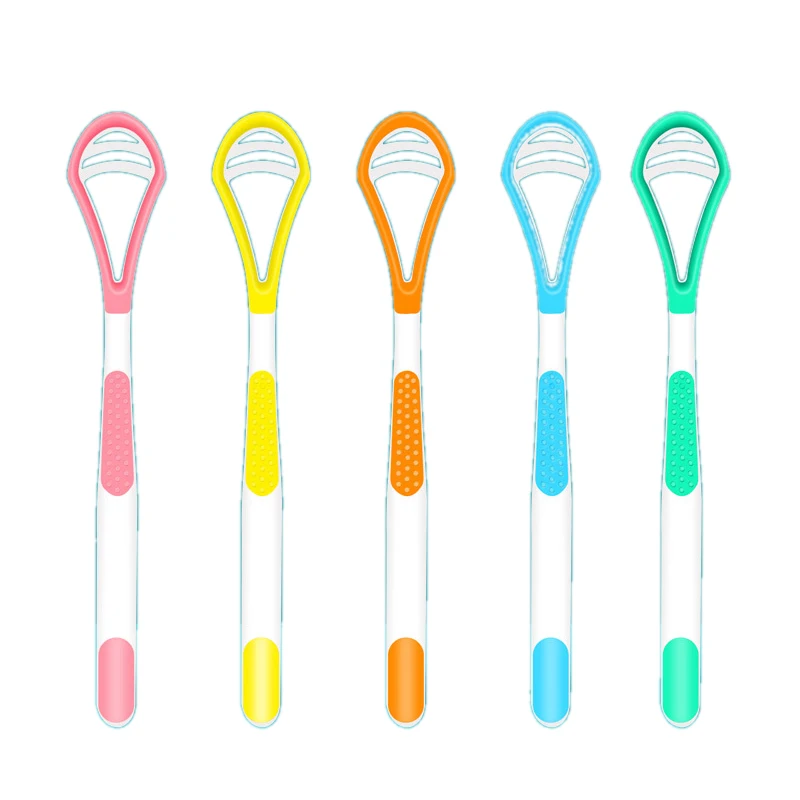 1pc Tongue Scraper 19cm Blue/Pink/Yellow/Green/Orange Oral Care Brush Keep Fresh Breath Enhancing Oral Hygiene Silica Gel Tools