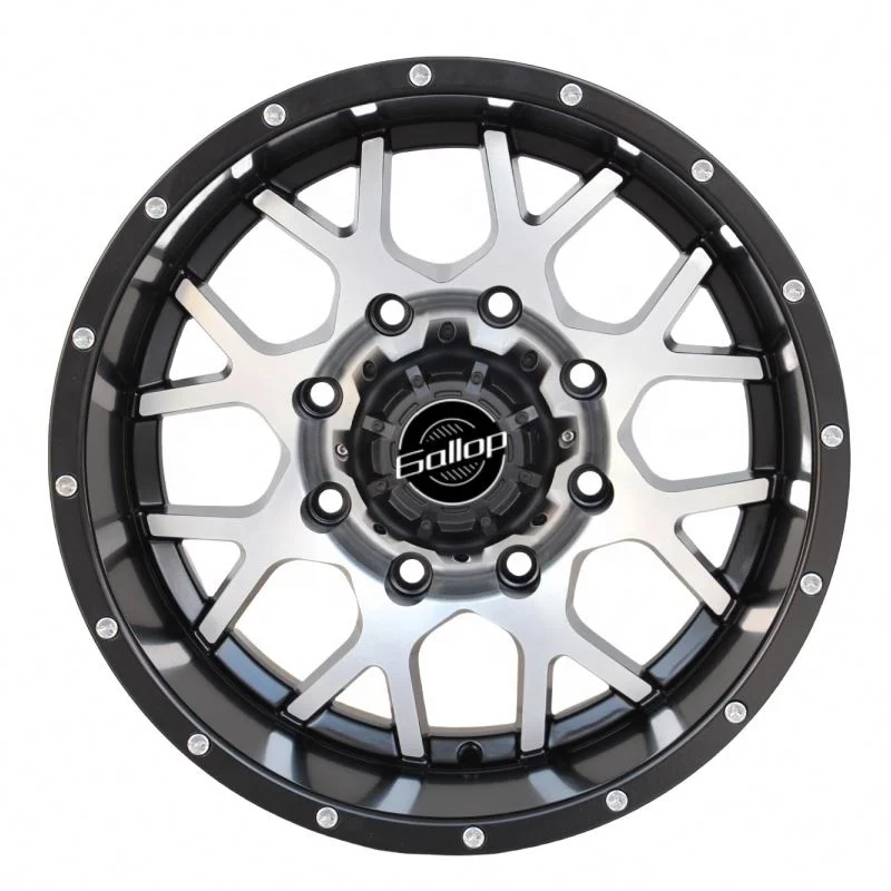 Gallop 17 18 20 Inch 5 6 8 Holes Lugs Pcd Deep Dish Mesh Design Negative ET 4x4 SUV Offroad Alloy Wheel A356 Aluminium Rims