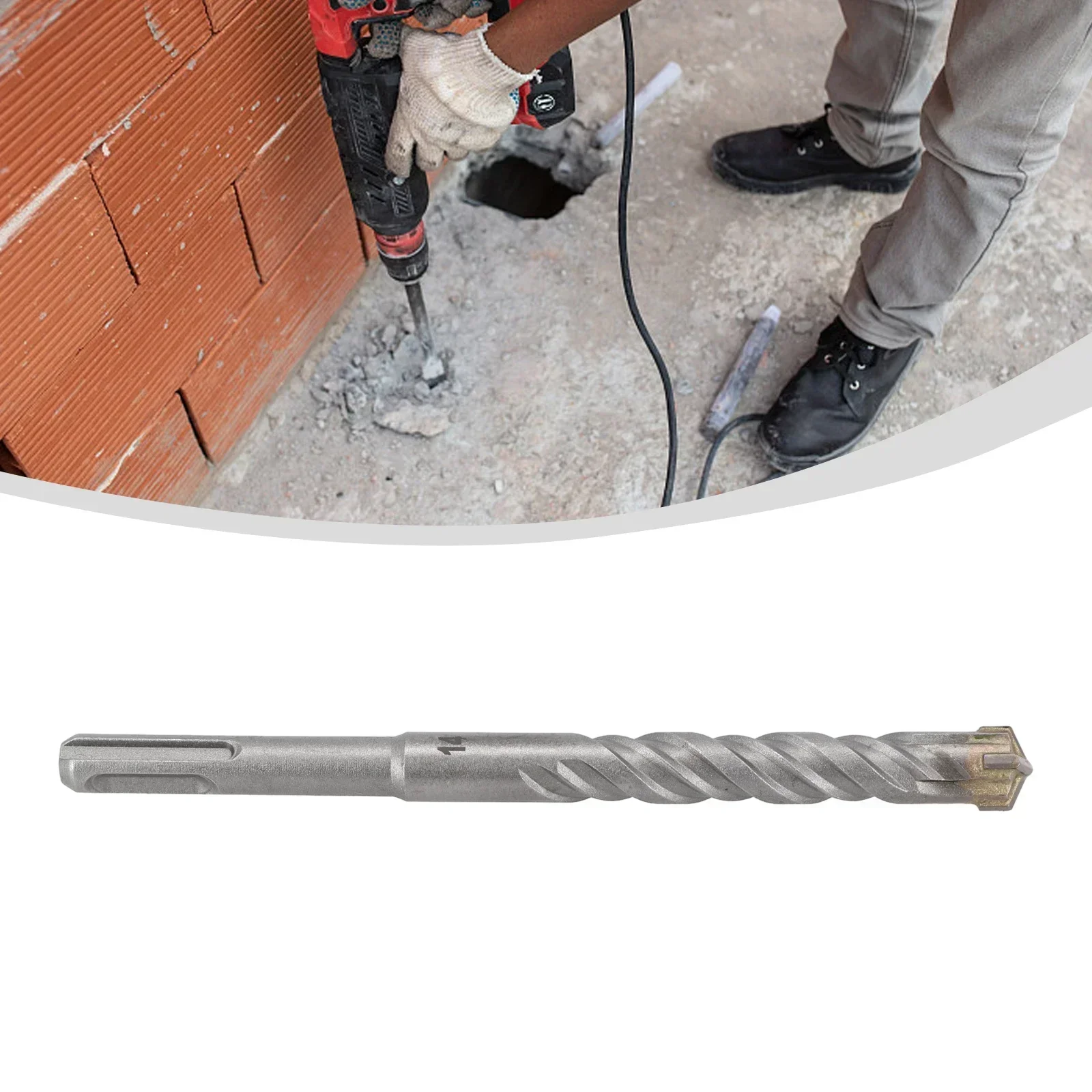 1Pc Concrete Drill Bit 6/8/10/12/14/16mm Cross Tips 4 Cutters Double Auger Hammer Wall Brick Block Drilling Bits