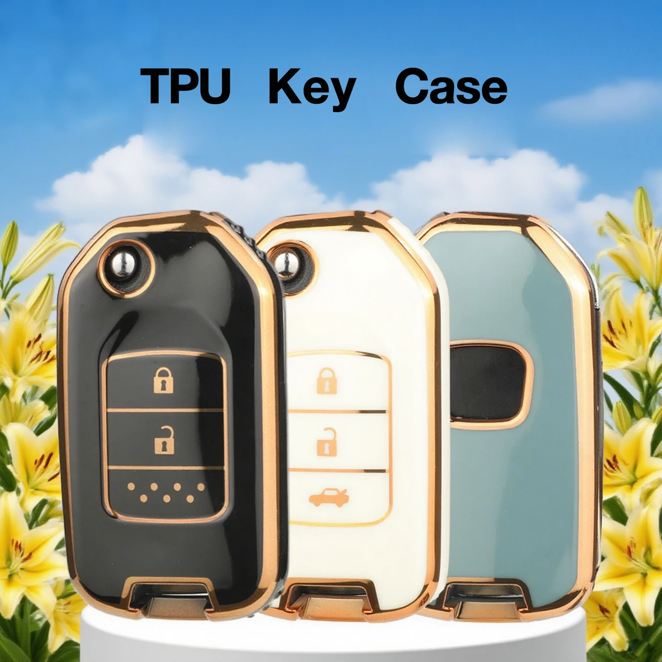 

Jingyuqin 2/3 BTN NEW Soft TPU Car Key Case Fob For Honda Crider Odyssey Accord Civic City CRV Jazz XR-V Vezel HR-V FRV Protect