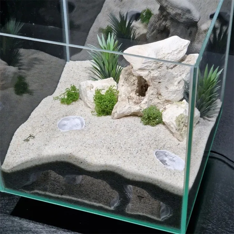 Kies-Tunnelhöhle für Aquarien-Dekoration, Natürliches Kurvendesign, Fischversteck mit Glatter Oberfläche für Tropische Fischbecken-Ornamente