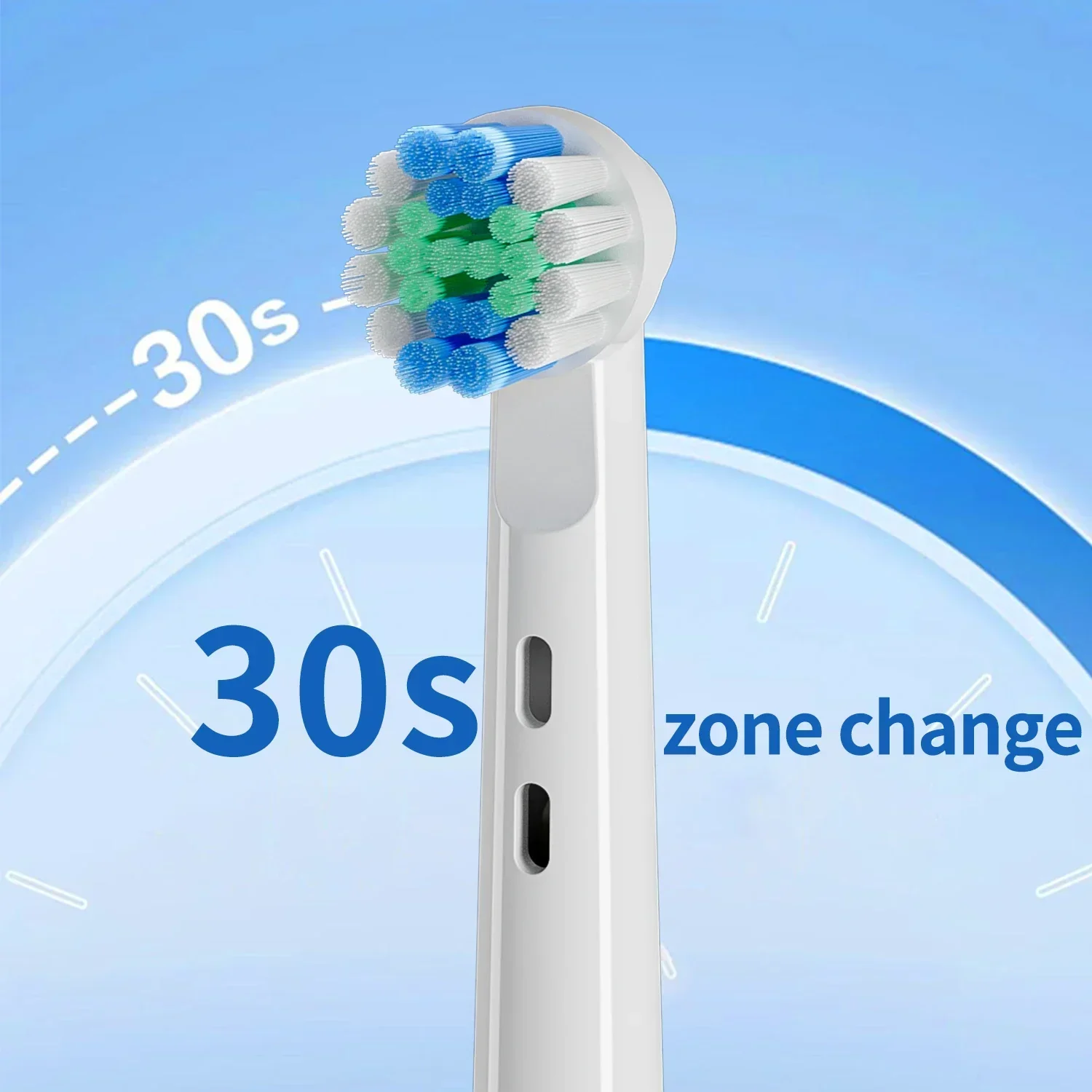 Electric Toothbrush Rotating Round Head 3 Modes USB Fast Rechargeable Adult Soft Bristled 8 Replaceable Brush Head