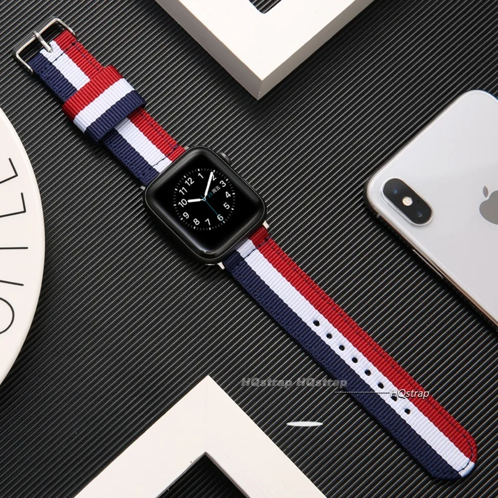 Nylon Strap for Apple Watch Band 45mm 44mm 8 7 6 5 4 SE Watcband for Iwatch Ultra2 49mm 41mm 40mm 38mm 42mm Belt Sport Bracelet