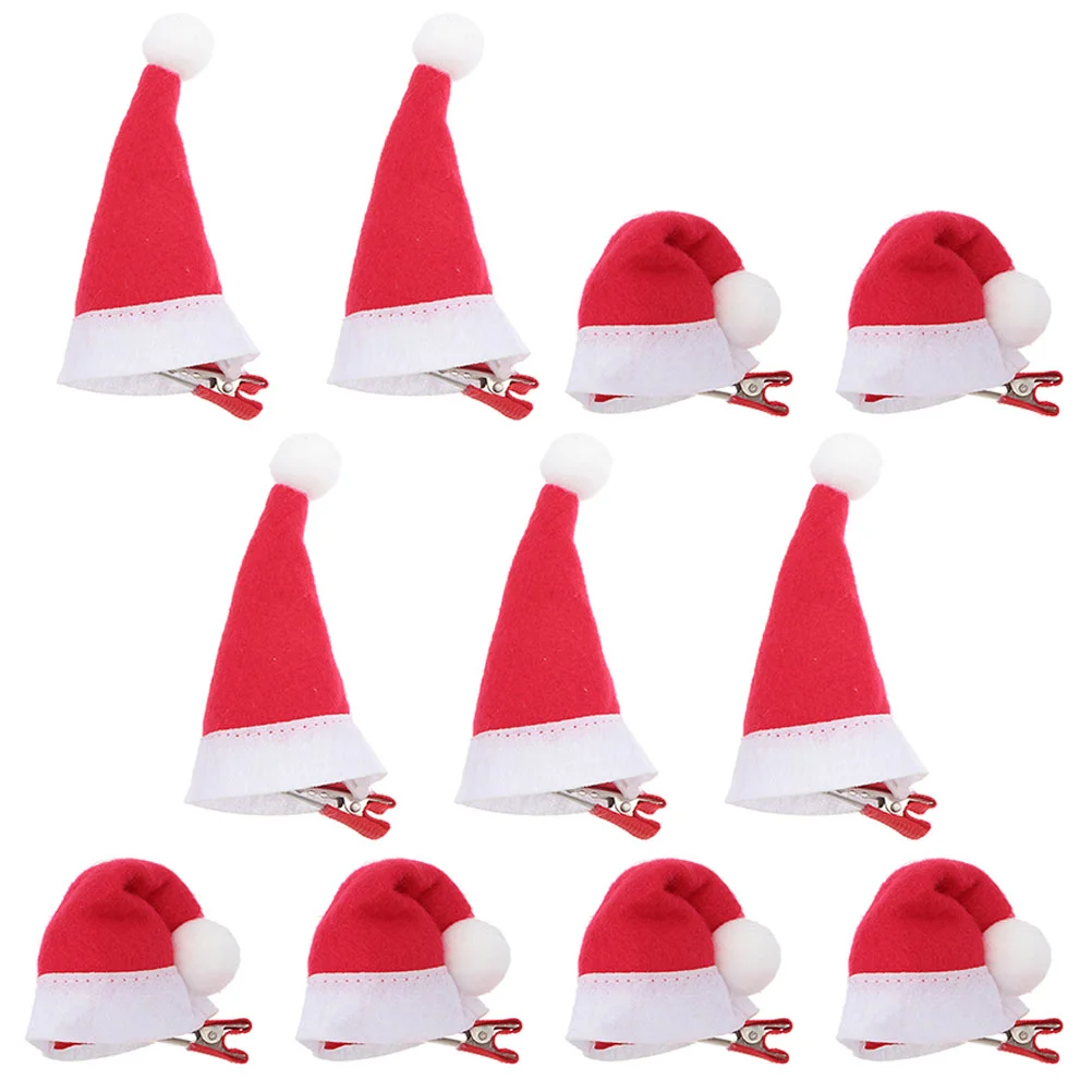 

12 Pcs Christmas Hat Hairpin Decoration Pins Hairpins Clips for Girls Accessories Tree Women