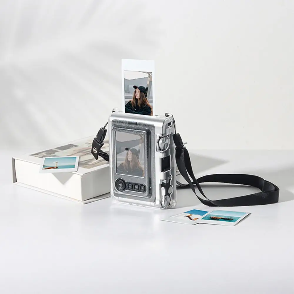 Transparent Instant Camera Case Cover Silicon Carry Bag with Strap For Instax MiniEVO