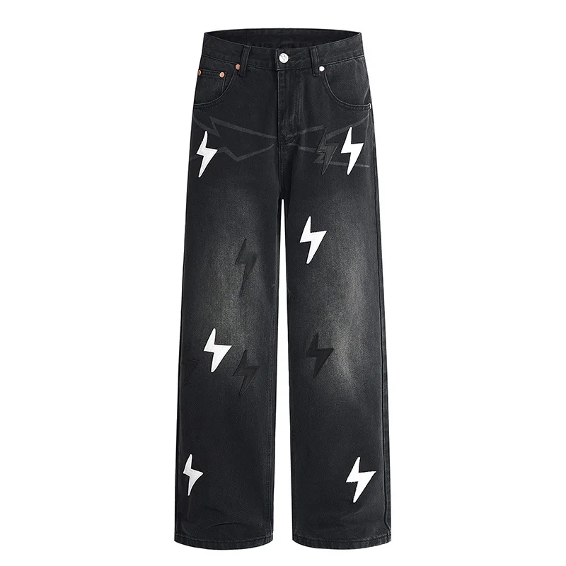 

Low Waist Men's Jeans Dstring Closure Non-Sinkable Extra Large Fit Autumn Winter Hong Kong High-End Casual Luxury Brand