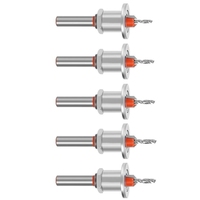 5Pcs Adjustable Tapered Countersink Drill Bit Set Tipped Limit Taper Hole Drill Bit for Wood Installation Tool 601A