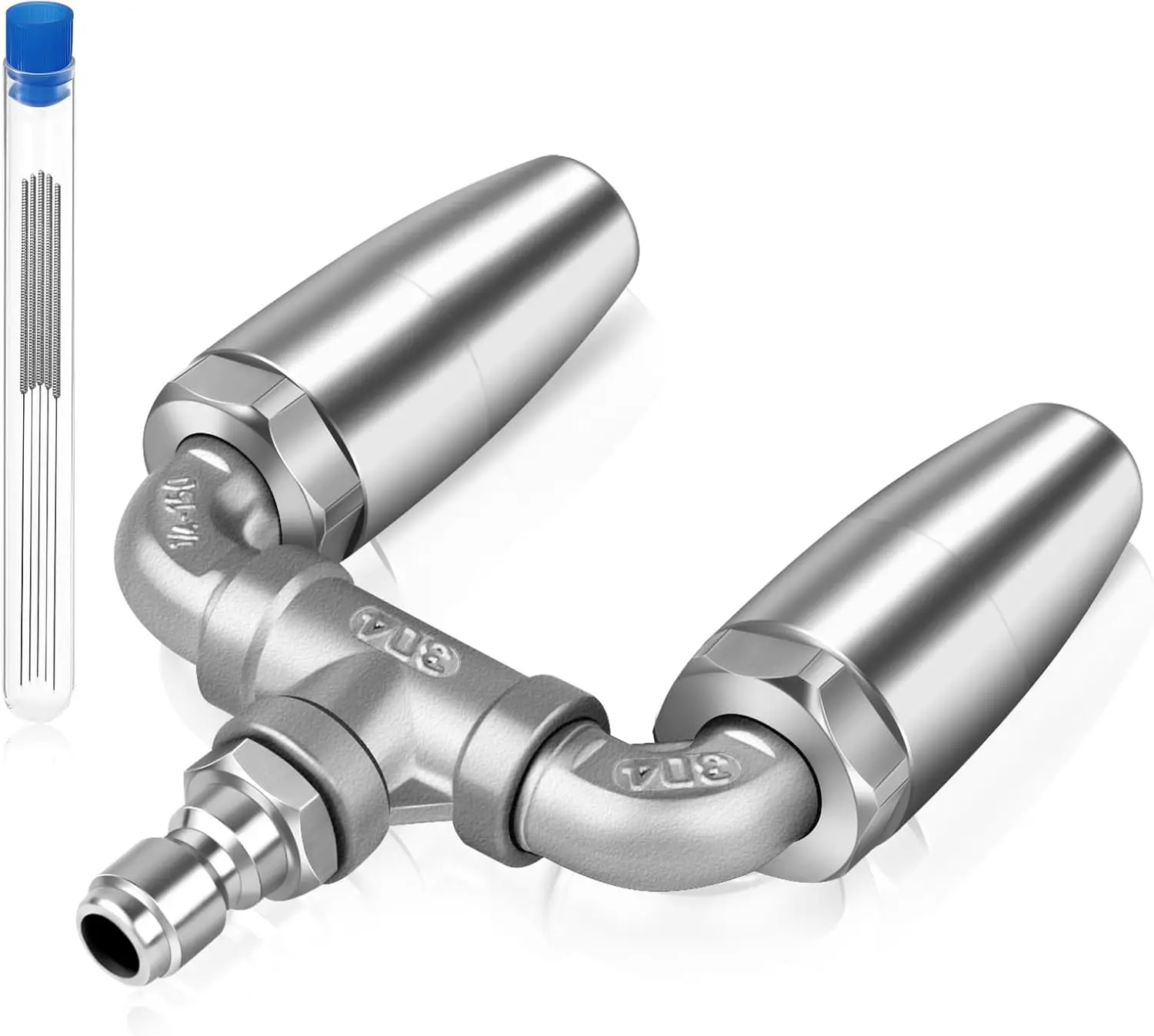 

Двойная турбонасадка 360° ° Вращающийся распылительный наконечник, нержавеющая сталь 3,0 мм, быстрое соединение 1/4 дюйма, 4-6 галлонов в минуту, 4000 фунтов на квадратный дюйм