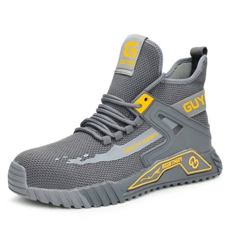 High Top Safety Shoes Men Steel Toe Work Shoes Men Anti-puncture Safety Shoe Woman Work Safety Boots Man Indestructible Shoes