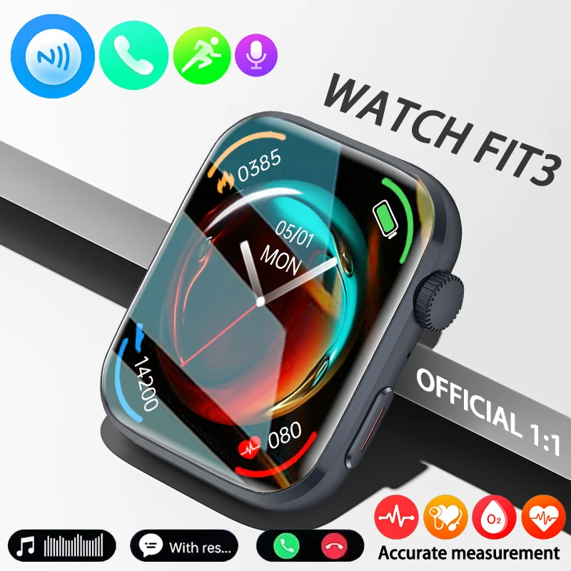 

2025 Новинка для Xiaomi Huawei Watch Fit3 Мужские умные часы HRV Артериальное давление NFC AI Голос Bluetooth Вызов Водонепроницаемые женские умные часы