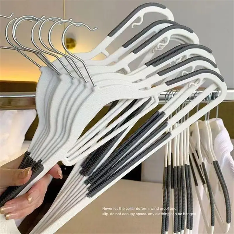 Space-Saving Non-Slip Clothes Hangers Durable Plastic With Rubber Dormitory Bedroom Special Storage Clothes Hanging 옷걸이 행거 바지걸이