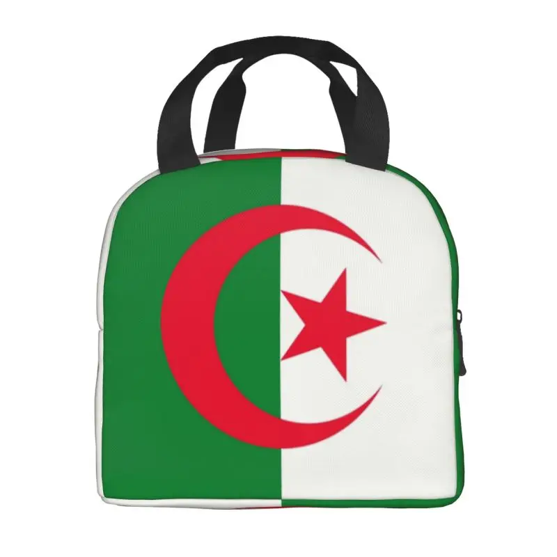 Custom Algeria Flag Lunch Bag Men Women Thermal Cooler Insulated Lunch Box for Kids School Children