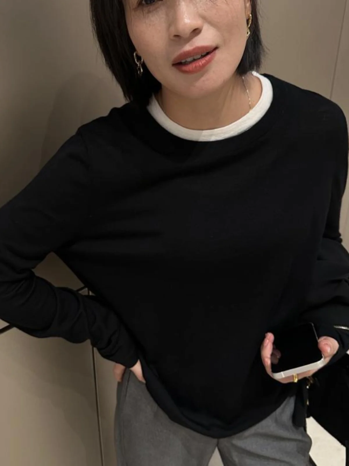 

Premium Fine Wool Knitwear Long Sve round Ne Pullover Color Blo Soft Comfortable Busin Casual Women's Top