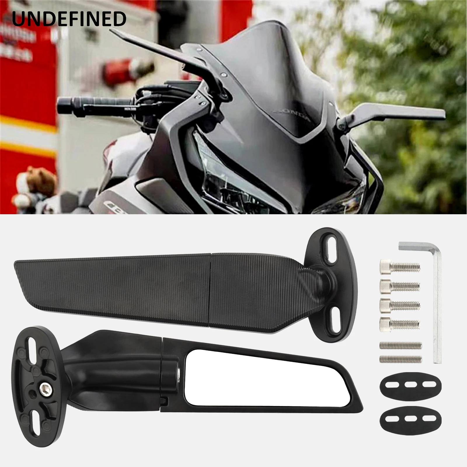 

Motorcycle Rearview Mirror Wind Wing Adjustable Side Mirrors For Kawasaki Ninja 650 ZX6R For Honda CBR650R For Yamaha YZF R1 R3