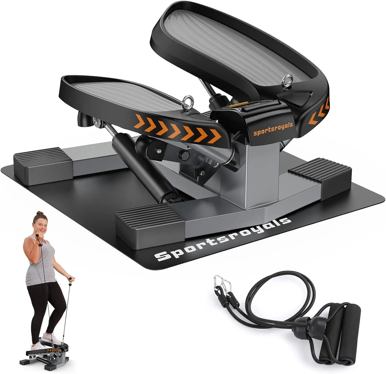 

Stair Stepper for Exercises-Twist/Mini Stepper with Resistance Bands and 330lbs Weight Capacity