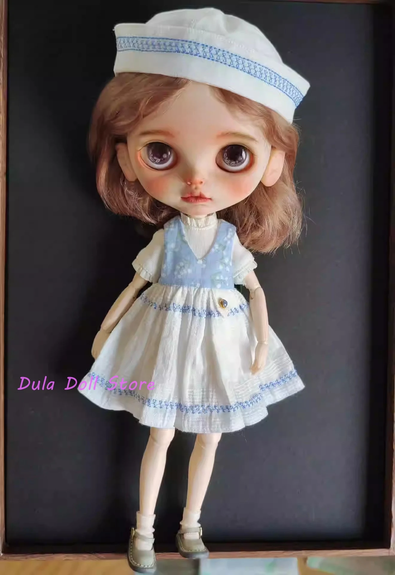 Dula Doll Clothes Dress Navy sweetie Blythe ob24 ob22 Azone Licca ICY JerryB 1/6 Bjd Doll Accessories