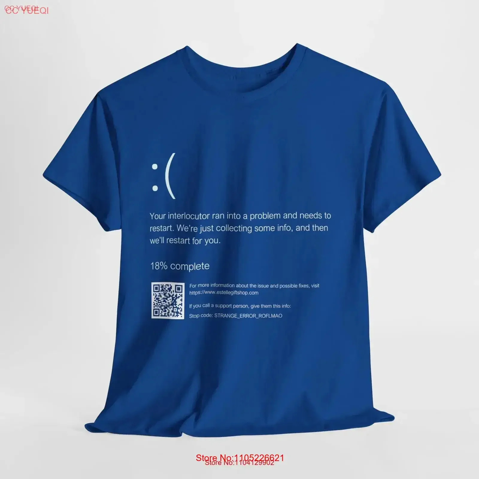 Funny computer death screen shirt original geek present blue of t parody global outage tee sysadmin vintage Washed