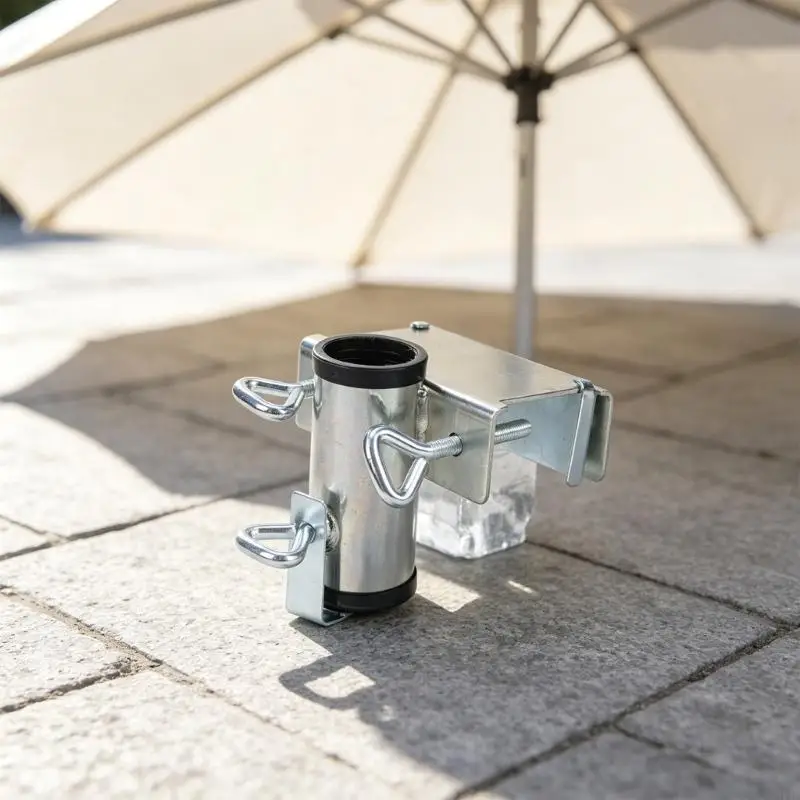 Umbrella Stand Holder Adjustable Heavy Duty Parasols Holder Clamps Balcony Parasols Holder Railing For Outdoor Patios 37JD