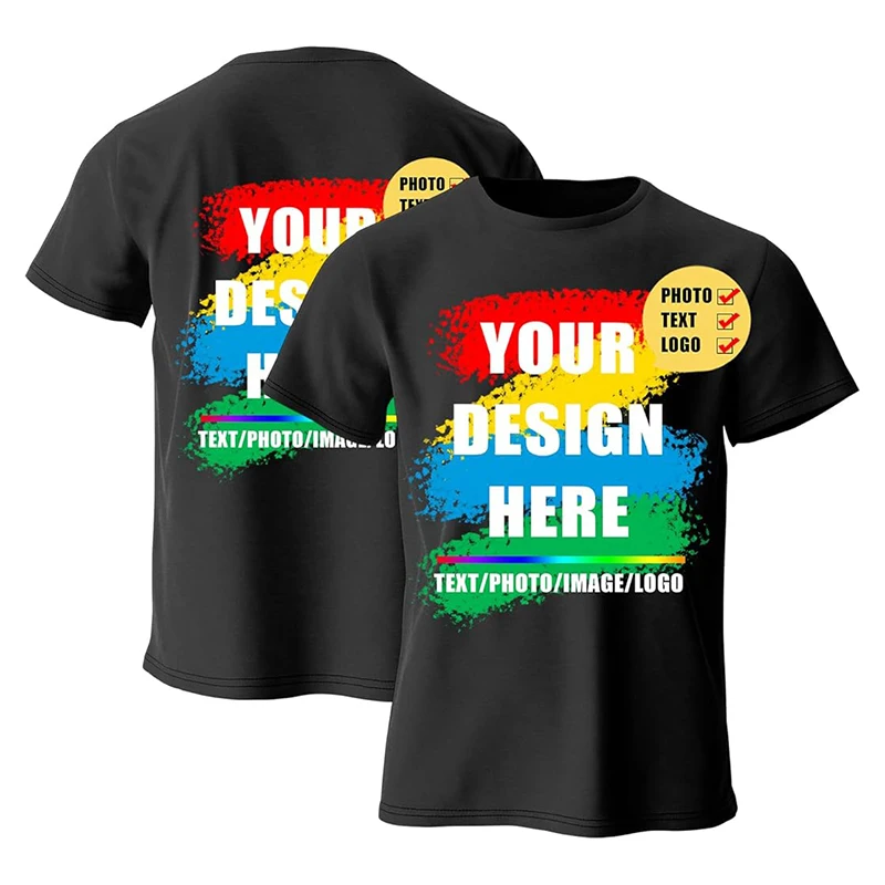 

Personalization Customized T-shirts Fashion Customize Photo LOGO Pattern Printing Men and Women Short Sleeve Casual O-neck Tops