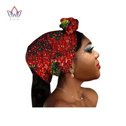 Pañuelo para la cabeza de estilo africano para mujer, bandana de algodón con estampado de cera, gorros Bazin de Ankara, envolturas para la cabeza WYB487