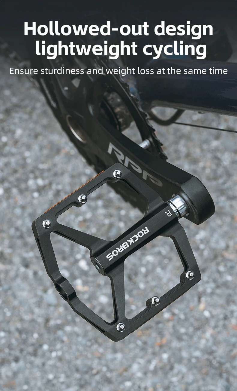 ROCKBROS Fahrradpedale, sparen Kraft, Aluminiumlegierung, rutschfest, MTB, Rennrad, Mountainbike, reflektierend, mit Kugellager, Fahrradzubehör – Detail 13