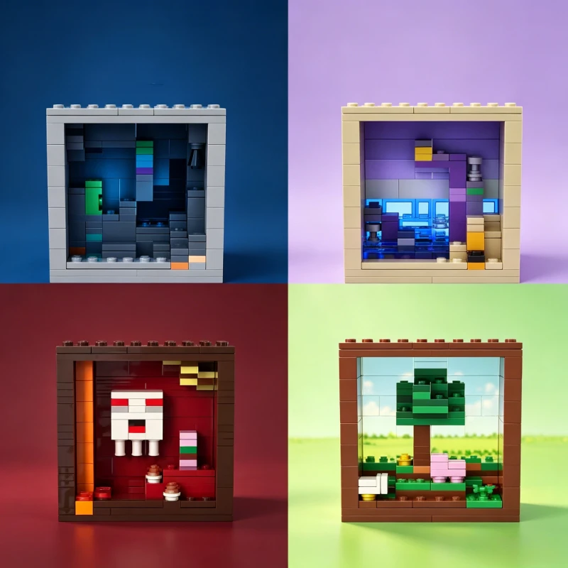 

MOC Small Particle Building Blocks Pixel Diorama Photo Frame Creative Handmade Model Educational Toy Nice Present for Kids