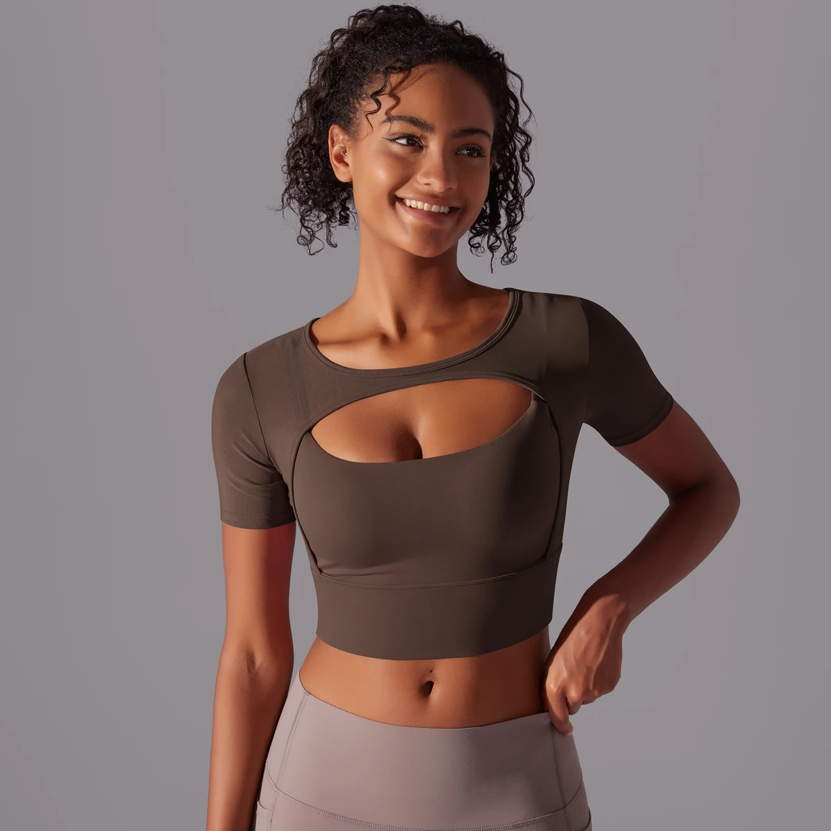 Frauen Mesh Yoga Shirt Sexy Kurzarm T-Shirt Sport Top Bluse Cover Up Quick Dry Gym Kleidung Laufen Fitness Tank Sportwear – Detail 6