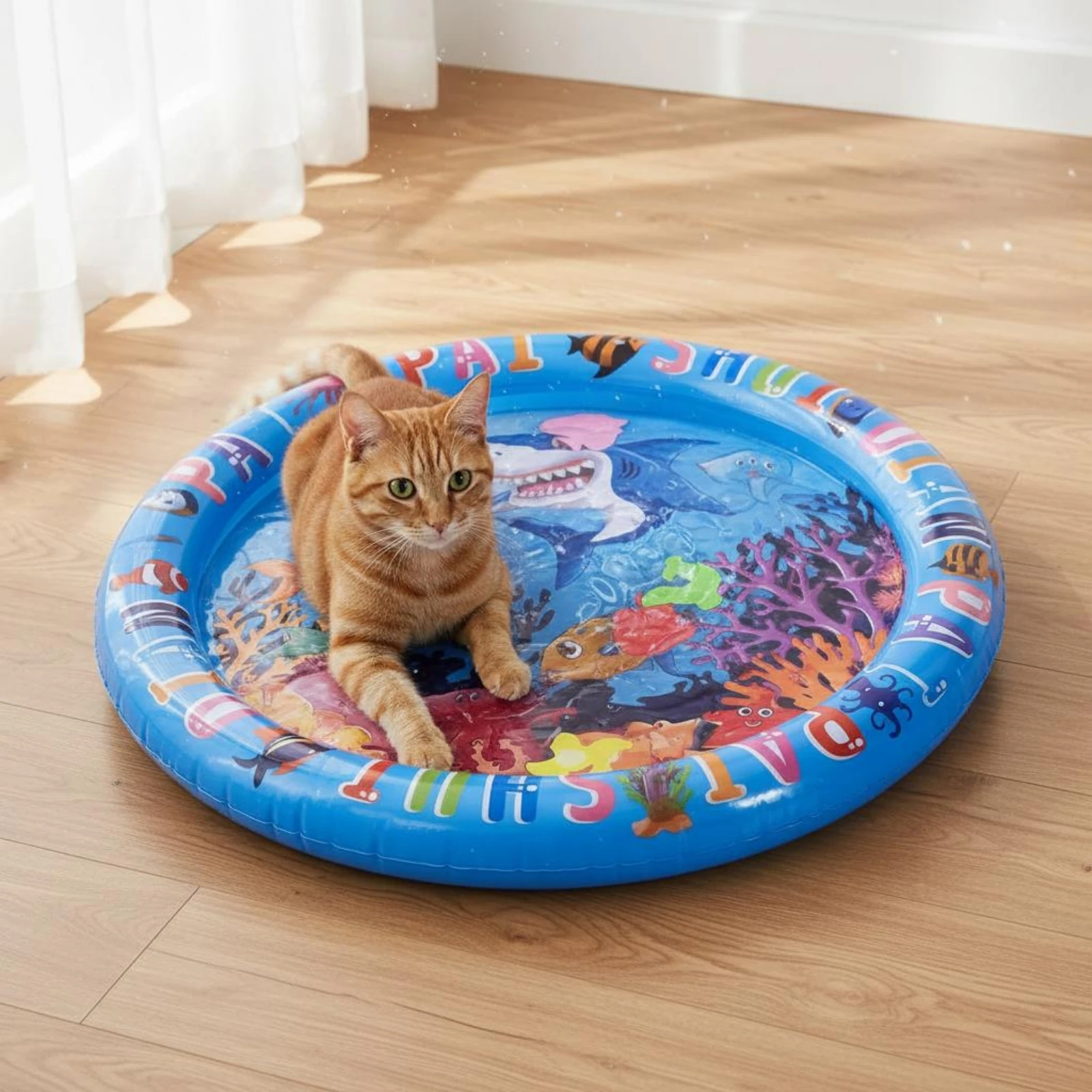 Shark Pet Water Bed Interactive Inflatable Pet Water Bed Inflatable Cooling Pad Portable Easy to Clean for Pets - view 4