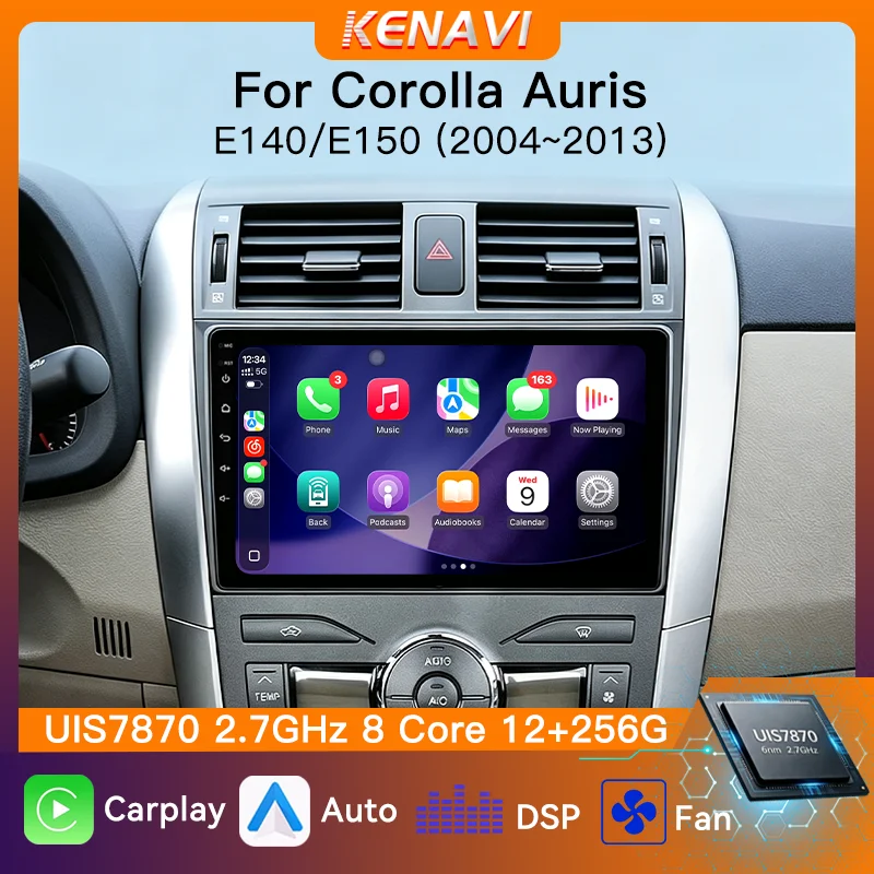 UIS7870 Car Radio Wireless Carplay Android Auto For Toyota Corolla Auris E140/E150 2004‑2013 GPS Multimedia Player DSP Head Unit