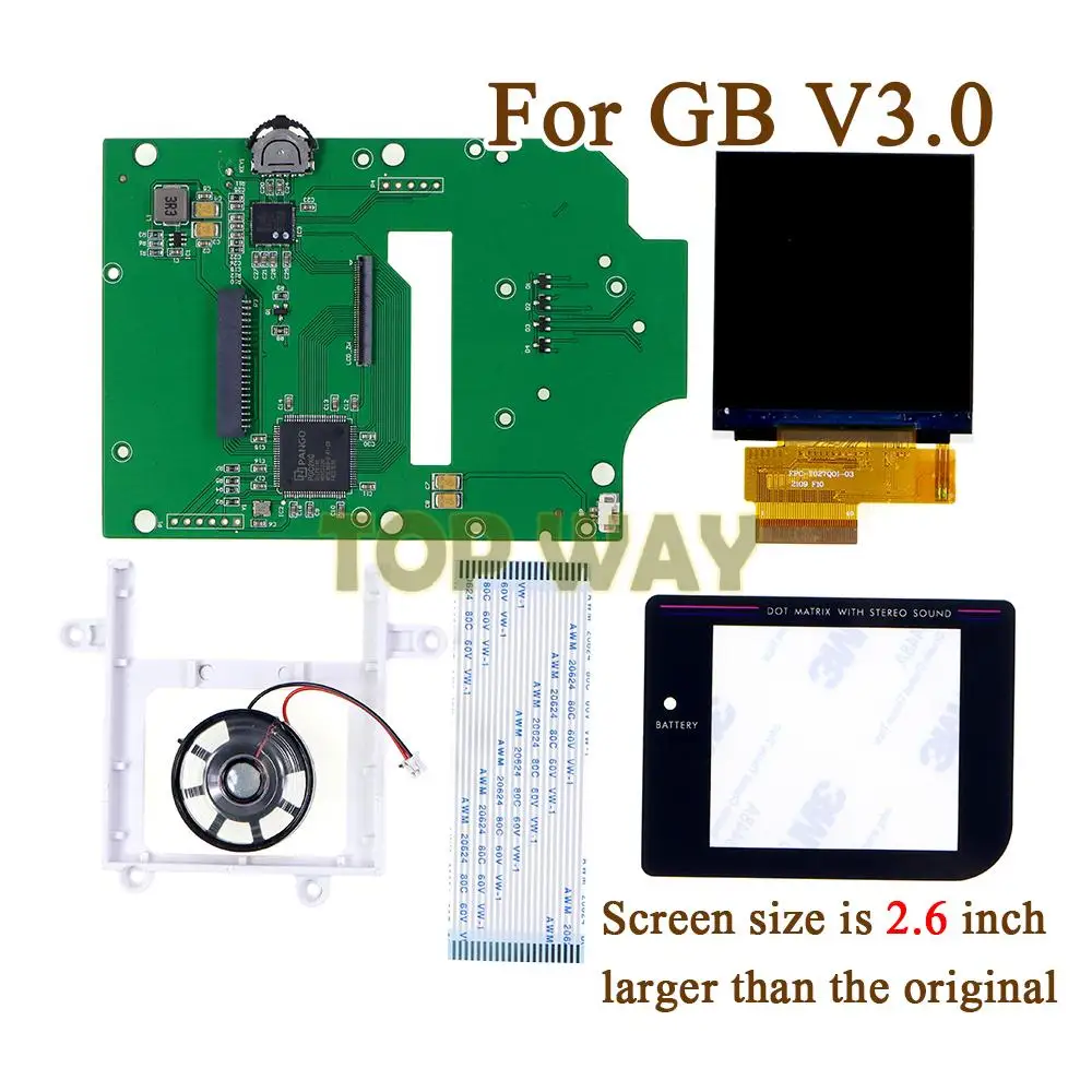 3sets 2.6 Inch IPS Backlight Backlit LCD Kit For GameBoy DMG GB V3.0 DMG Console LCD Screen With Glass Lens Replacement