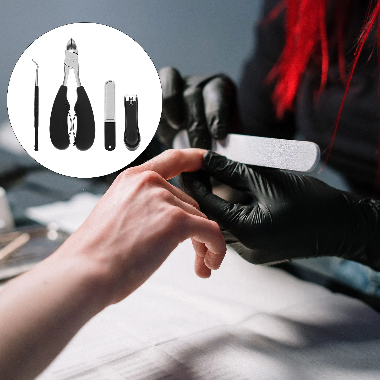 

1 комплект, полный набор кусачек для ногтей, пластик из нержавеющей стали, мастерство, простой в использовании, ручной инструмент для удаления омертвевшей кожи, аксессуары