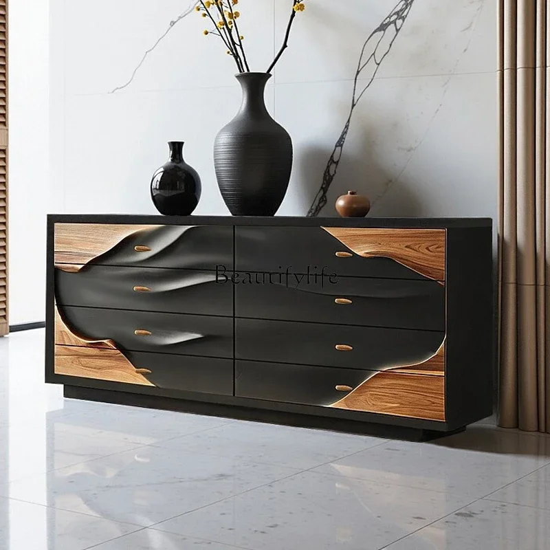 

yj5 Medieval style carved drawers, eight-bucket cabinets, entrance porch cabinets, solid wood decorative cabinets
