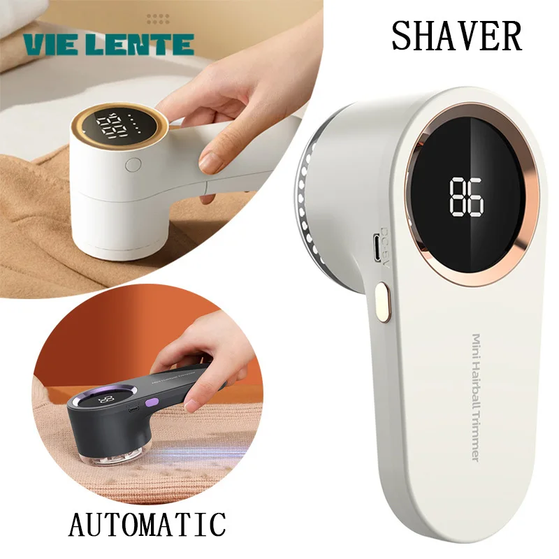 VIE LENTE Electric Pellet Fluff Remover  Remover Charging Portable  Lint Remover for Clothing LED Display Shaver From Clothes