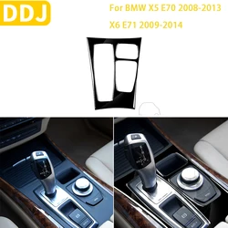 For BMW X5 E70 2008-2013 X6 E71 2009-2014 Accessories Car Glossy Piano Black Interior Gear High Configuration Trim Sticker