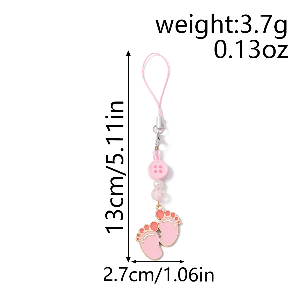 Aihua Niedlicher Baby-Fußabdruck Handy-Lanyard Schlüsselanhänger Handgefertigte Telefonkette Hängender Telefonriemen Schmuck Geschenke Accessoires – Detail 8