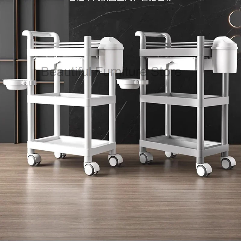 Rolling Cart Wheels Salon Trolley Beauty Commercial Salon Trolley Barbershop Equipment Wagen Mit Rollen Pretty Furniture YN50ST