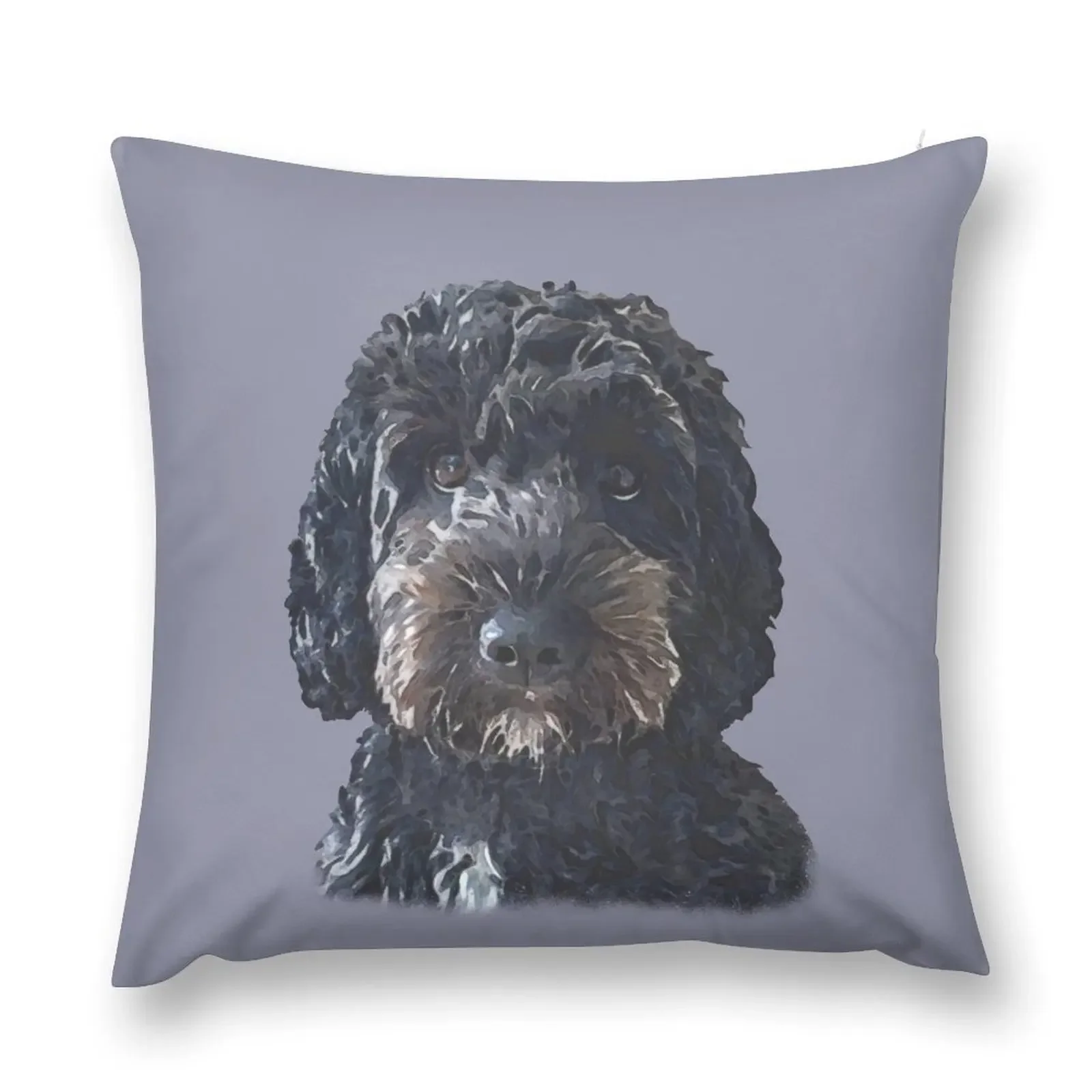 Black Cockapoo / Doodle Dog Throw Pillow christmas pillow case Marble Cushion Cover pillow