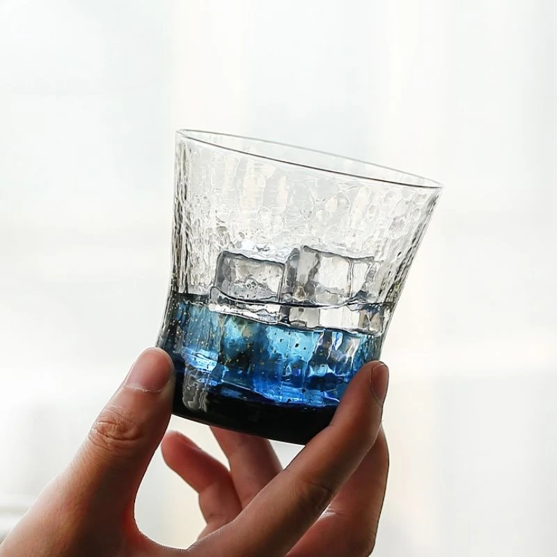 Xinghai cup, handmade hammer pattern, crystal glass, wine glass.
