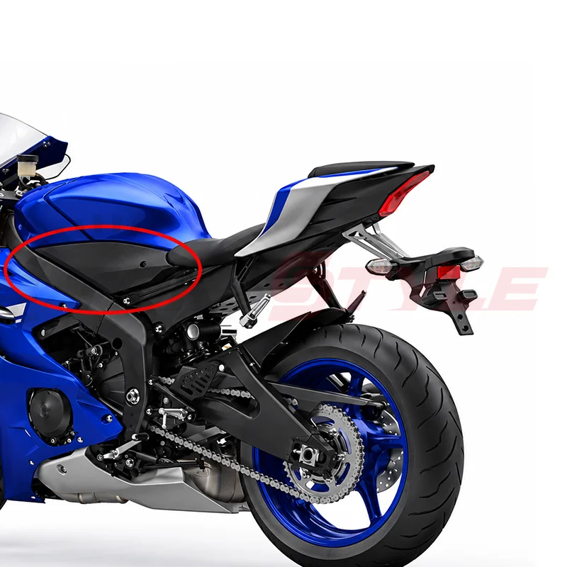 Motorcycle Fuel Gas Tank Lower Side Cover Panel Fairing For Yamaha YZF-R6 YZFR6 2017-2024 ABS Matte Black Carbon Look