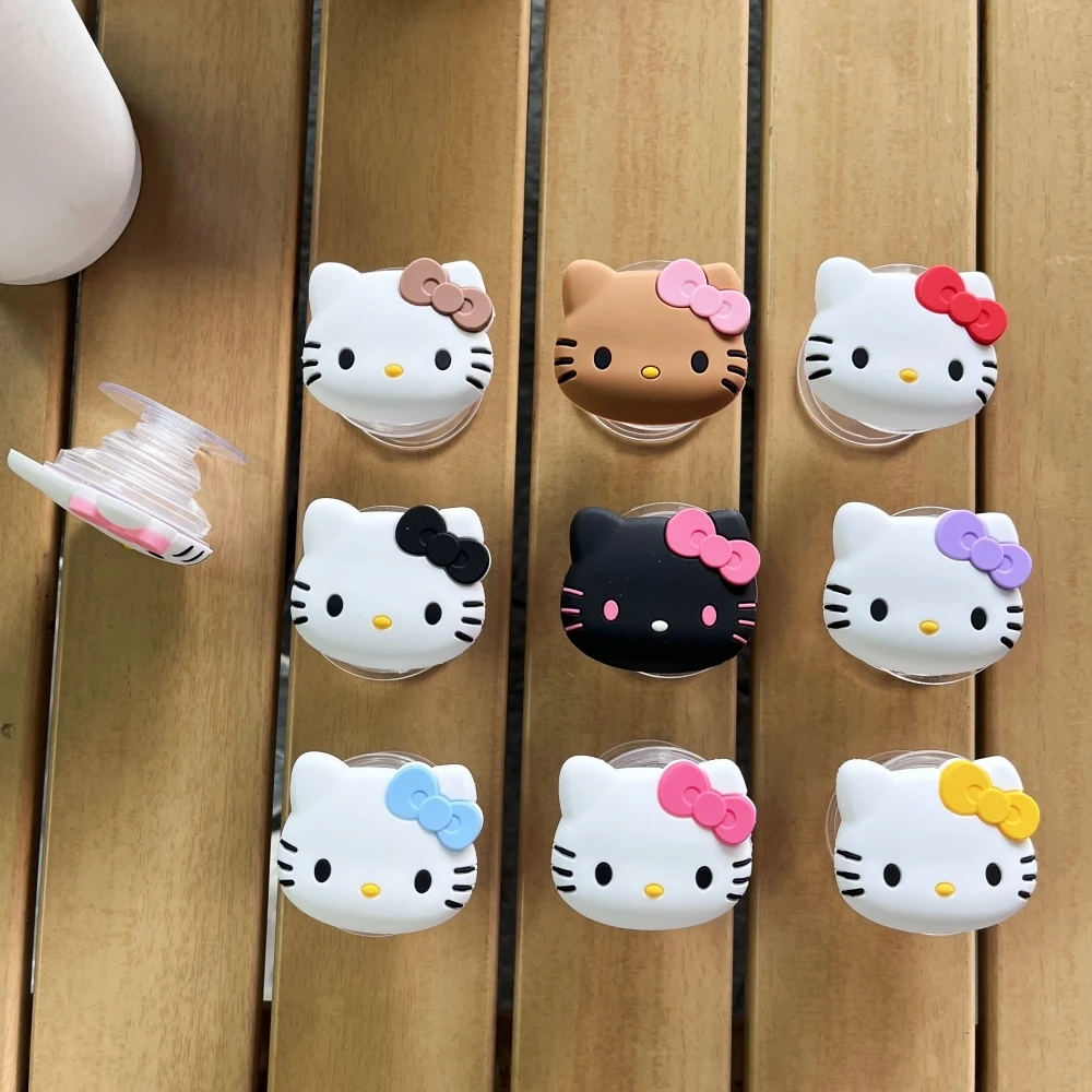 Simpatico supporto per telefono Sanrio Hello Kitty Griptok Supporto per anello da dito per custodie iPhone Samsung Grip Tok Socket Staffa regalo per ragazza