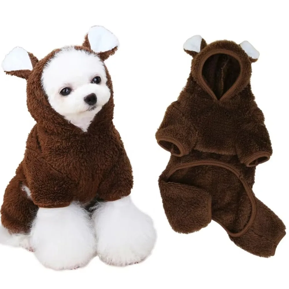 

Cute Bear Molding Dog Jumpsuit Fleece Warm Winter Dog Clothes Doggy Coat for Small Dogs